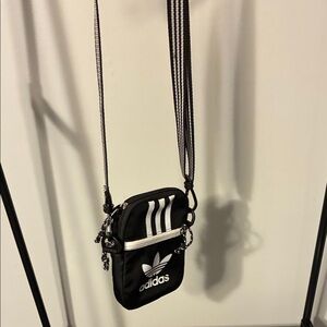 Adidas Black and White Crossbody Pouch